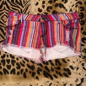 1st Kiss Multicolor Striped Jean Shorts